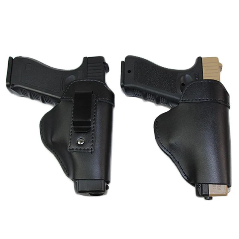 

Leather Gun Holster for Glock 17 18 19 22 26 Sig Sauer P226 Beretta M92 Cz 75 Shadow Airsoft Pistols Concealed Holster Clip Case