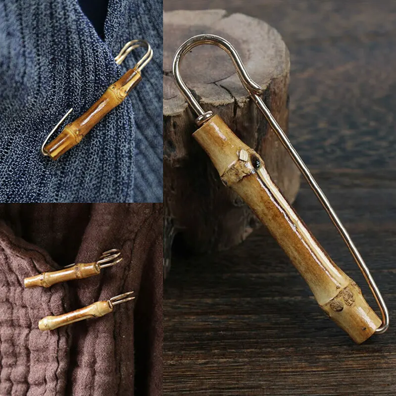 Винтажные деревянные бамбуковые металлические броши булавки изящные модные