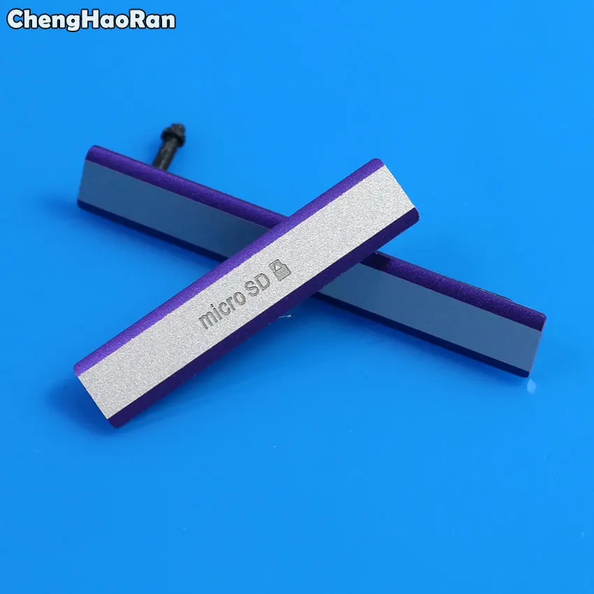 ChengHaoRan микро CD USB+ слот для sim-карты пылезащитный Разъем для зарядного порта Sony Xperia Z2 D6503 L50W D6502 D6543 пылезащитный чехол - Цвет: Purple