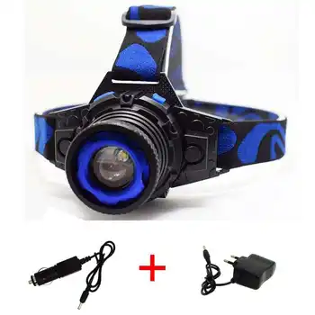 

USB Charging Zoomable Q5 Frontal Headlamp Adjustable Built-in Battery 3 Modes Forehead Headlight Super Bright Camping Lantern