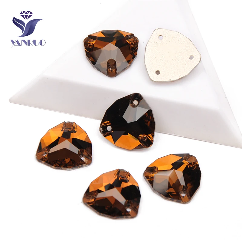 Smoked Topaz YANRUO 3272 триллиантные пришитые камни Блестящие Стразы DIY Стразы для шитья с плоской задней частью стеклянные стразы для изготовления одежды - Цвет: Smoked Topaz