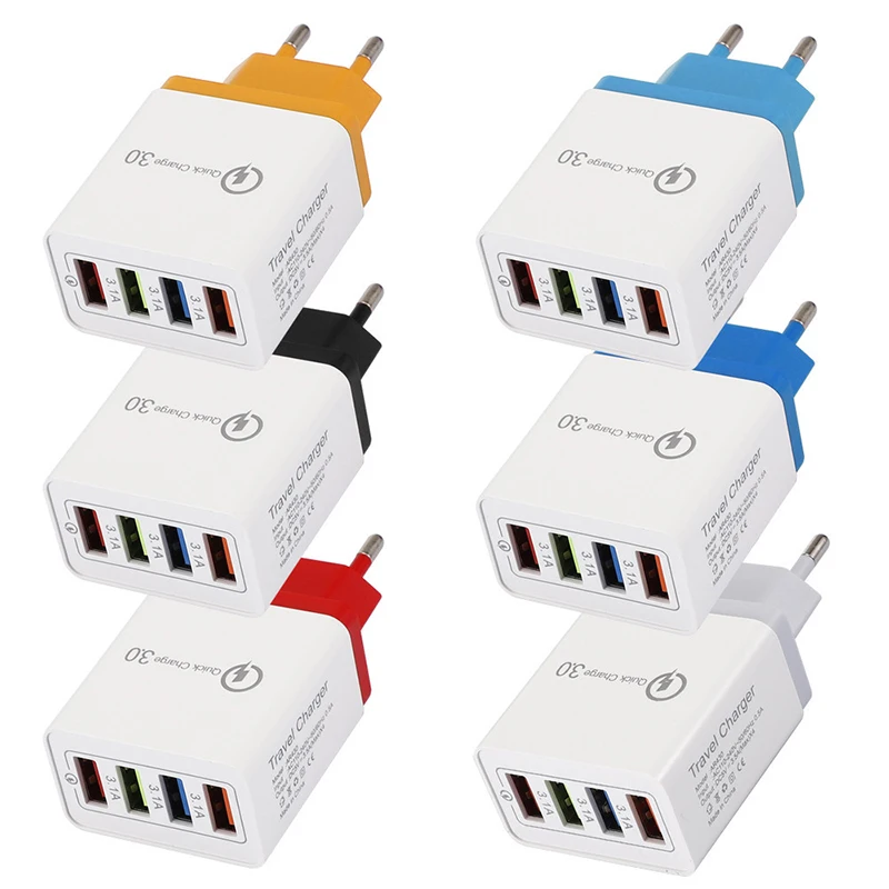 2019 Горячие QC 3 0 Быстрая зарядка настенное зарядное устройство 4 порта usb хаб