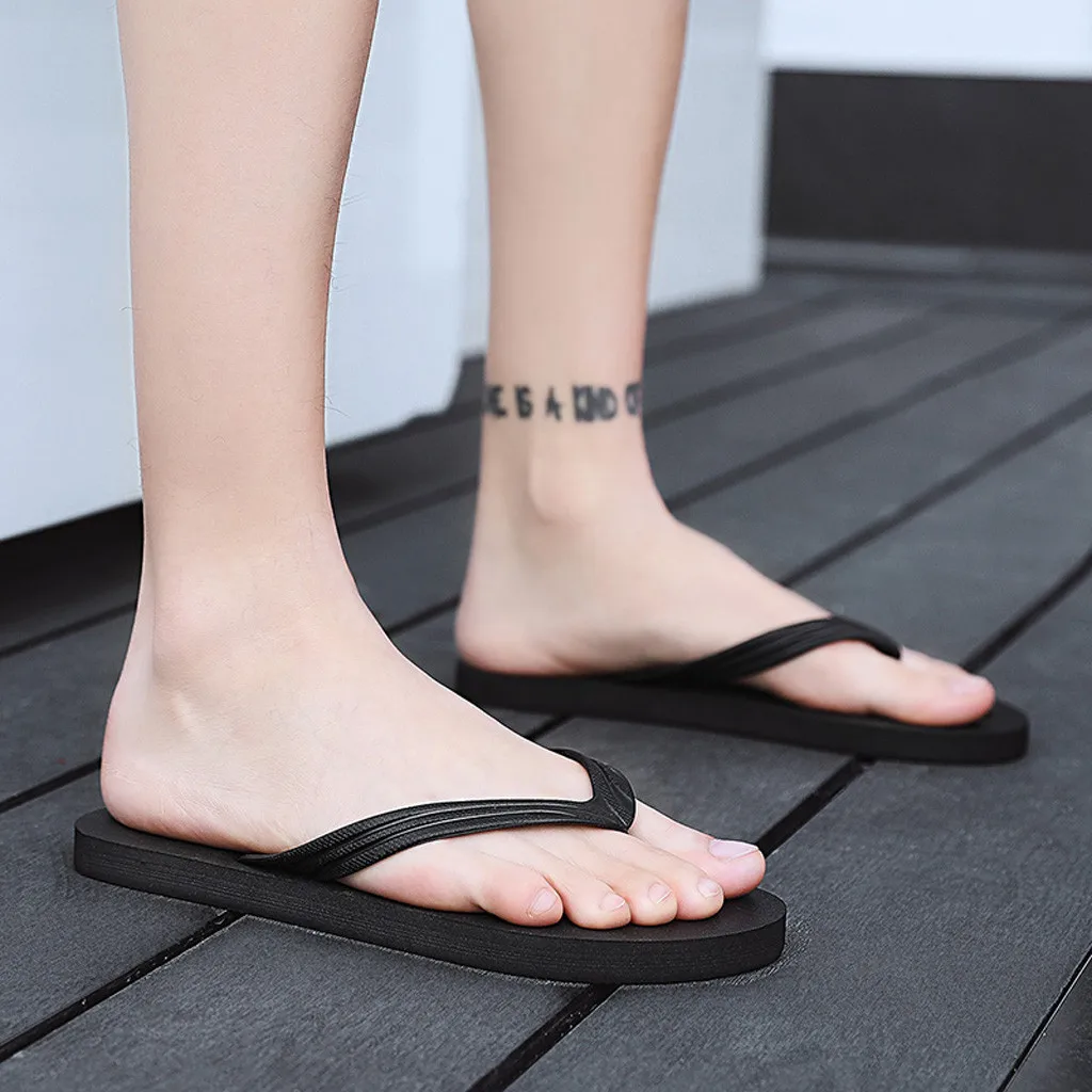 

Men's Slipper Fashion Summer Color Matching Simple Beach Slippers Fashion Wild Wear Non-Slip Flip Flops 2020