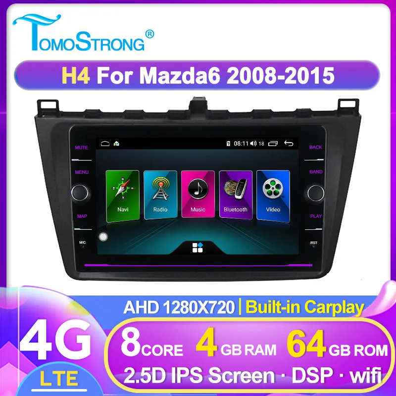 Car multimedia stereo For Mazda 6 GH II Ultra 2008 2009 2010 2011-2015 auto radio gps bt wifi tape recoder with rds fm | Автомобили и