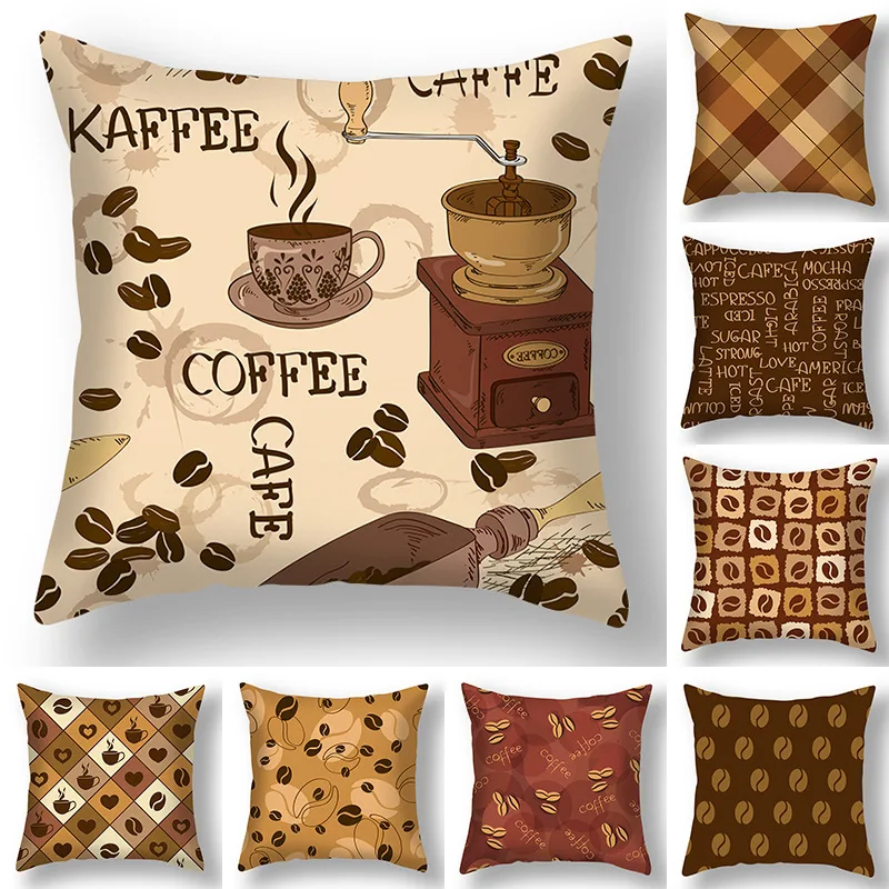 

Single Side Letter Stripes Geometry Printed Couch Cushion Cover Polyester Designer Throw Pillows Case Cartoon Home Decor Sofa