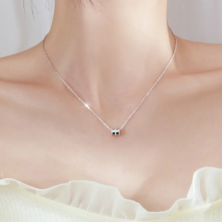 

Yong Cheng S925 Fine Silver Slim Waist Necklace Simple Sense of Design Online Celebrity Students Choker Women's Fashion Korean-s