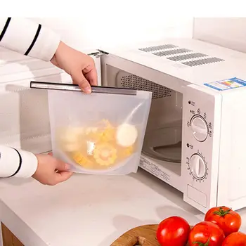 

LIN TING HAN Silicone Food Storage Bag (6 Bags) New 1000ML Silicone Snack Bags Reusable Bags Reusable Silicone Food Bag