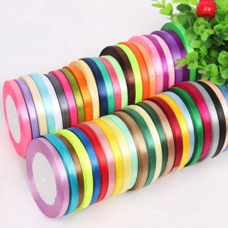 25Yards/Roll Grosgrain Satin Ribbons for Wedding Christmas Party Decorations DIY Bow Craft Ribbons Card Gifts Wrapping Supplies