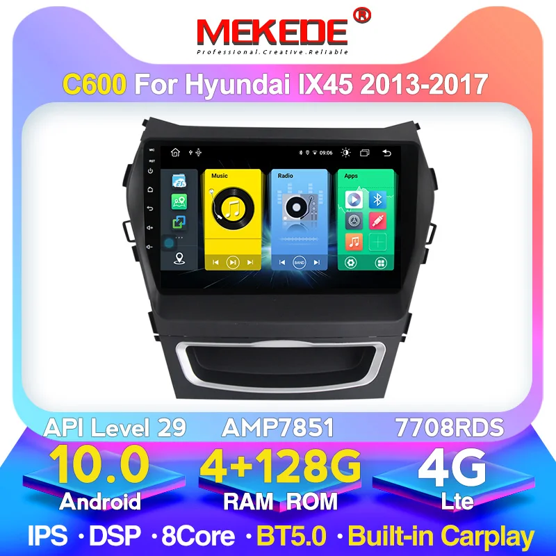 MEKEDE Автомобильный мультимедийный gps-навигатор для Hyundai IX45 Santa fe 2013 2014 2015 2016 2017 2018 IPS