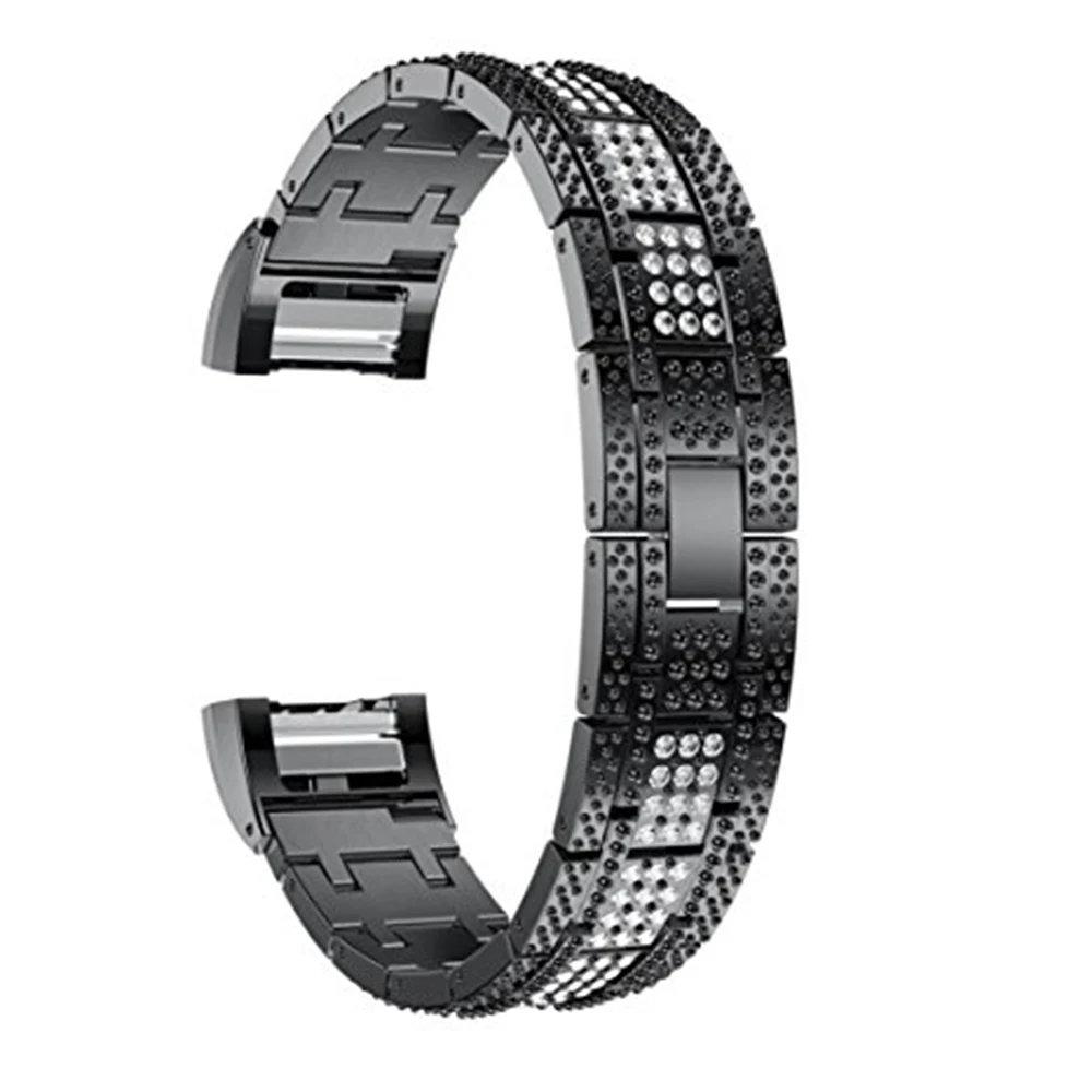 Black Женский модный простой стильный ремешок из цинкового сплава для FitBit Charge 2 сменные ремешки для часов для Charge 2 - Цвет: Black