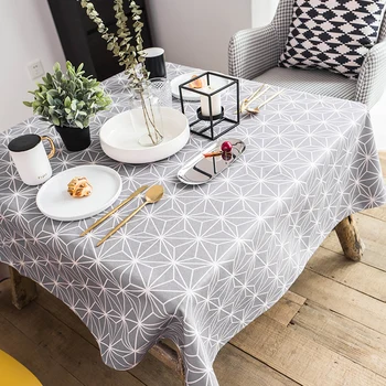 

Modern simple lattice rectangle tablecloth Nordic style table covers dust thick table cloth home kitchen banquet decoration