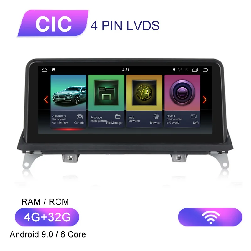 MEKEDE HD 10,2" Android 9,0 автомобильный dvd-плеер для BMW X5 E70 X6 E71 gps навигация поддержка CIC CCC iDrive ID7 рулевое колесо - Цвет: CIC WIFI