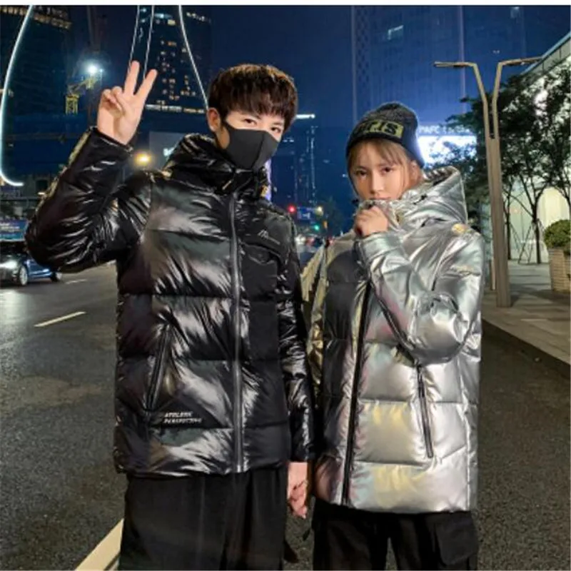 Men's and women's winter down jackets Brand quality coat Short thick warm top Couple Glossy Hooded Clothing YR68