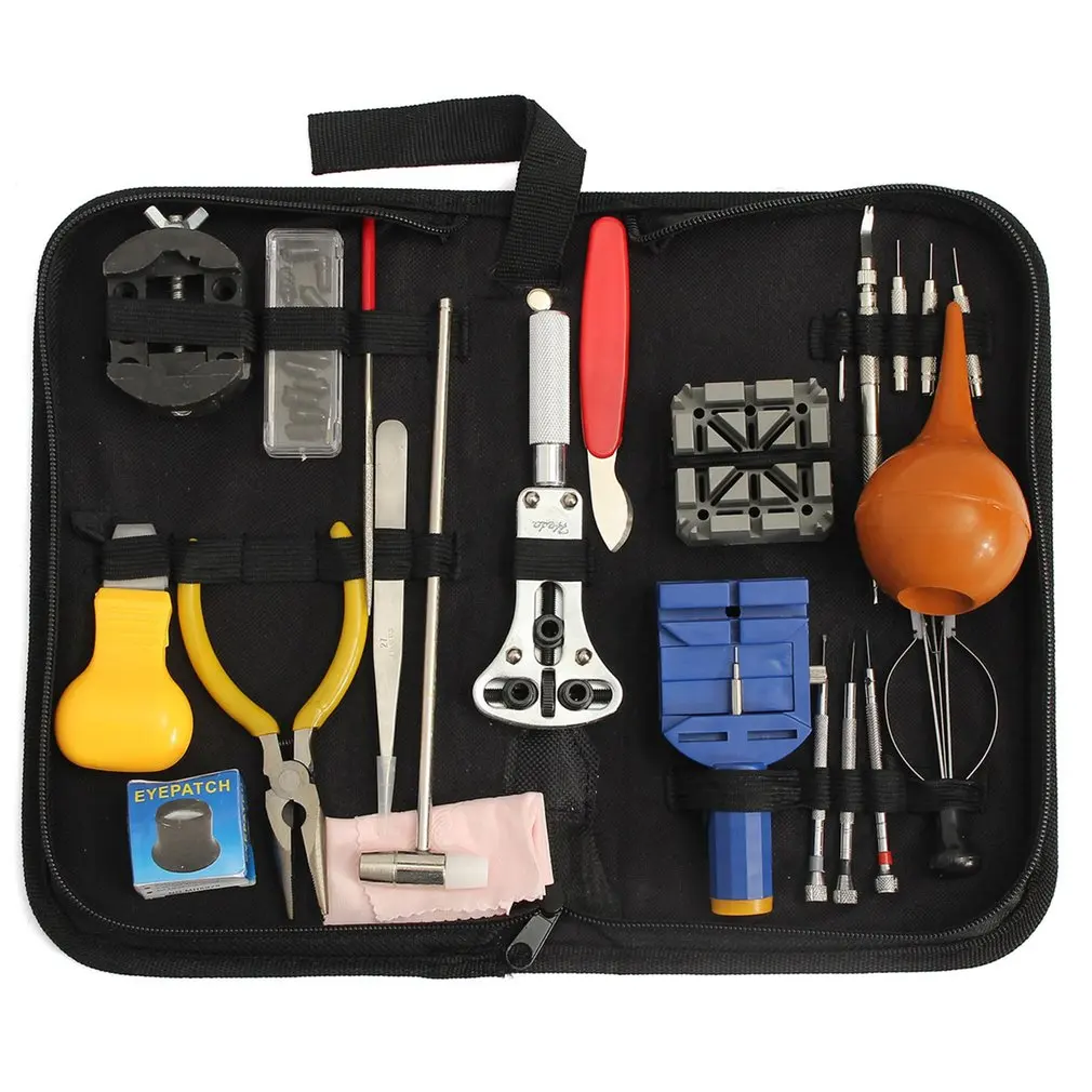 

23Pcs Watch Repair Tools Kit Case Compact Clock Watch Repair Tool Kit Watch Pry Screwdriver Opener Remover Parts