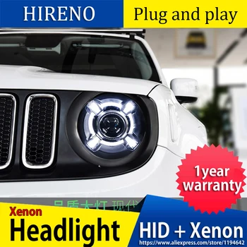 

Car Styling Head Lamp case for Jeep Renegade Headlights Renegade 2015-2017 LED Headlight DRL Lens Double Beam Bi-Xenon HID