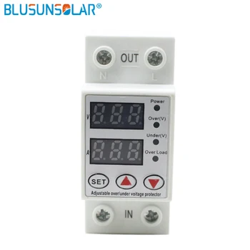 

Blusunsolar 1-63A 270V Din Rail Adjustable Over Voltage and Under Voltage Protective Device Protector Relay TOMZN TOVPD