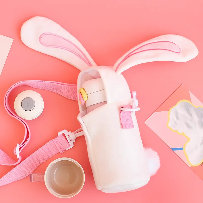 

Cute Shoulder Insulated Cup Cup Set Cup Set Bag Universal Protective Case with Rope Handle Plush Cup Cover Water Cup Set Pitcher