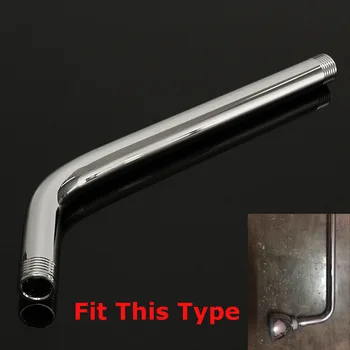 

30CM Stainless Steel Shower Head Extension Bathroom Shower Arm Wall Mounted Pipe Threaded Connection 1/2"-14 NPT