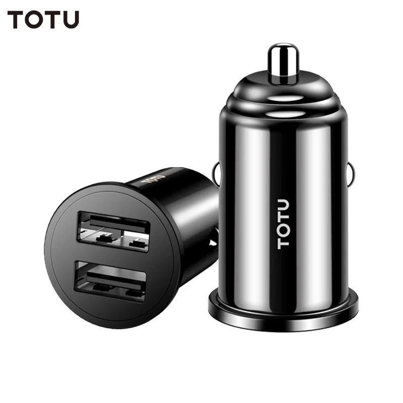 TOTU телефон usb зарядный кабель мини двойной USB Автомобильное зарядное устройство для мобильного телефона
