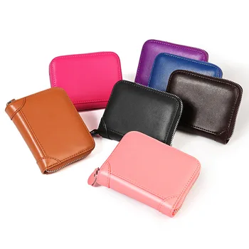 

Card Holder Women's Leather Multi-card Wallet Business Card Holder Large Capacity Solid Color Folder Portafoglio Donna Billetera
