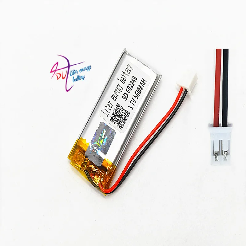 

JST PH 2.0mm 2 pin 602248 3.7V 560mAh Battery Lithium Polymer LiPo Rechargeable cells li ion For Mp3 GPS PSP Vedio game speaker