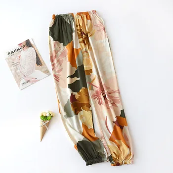 

Summer New Women's Cotton Pajamas Home Pants Female Loose Casual Pants Thin Mosquito Pants Loose Air Conditioning Pants Pijamas