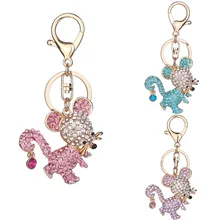 Европа и Соединенные Штаты популярный бриллиантовый инкрустированный брелок для ключей мышь кулон дамская модная сумка подвеска автомобиль Рождество