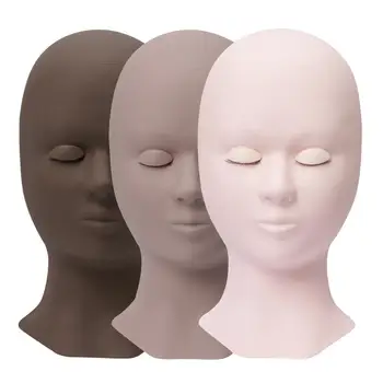 

Silicone Practice False Eyelash Extensions Makeup Model Mannequin Head Replacement Eyelids Massage Display Training Heads Sets