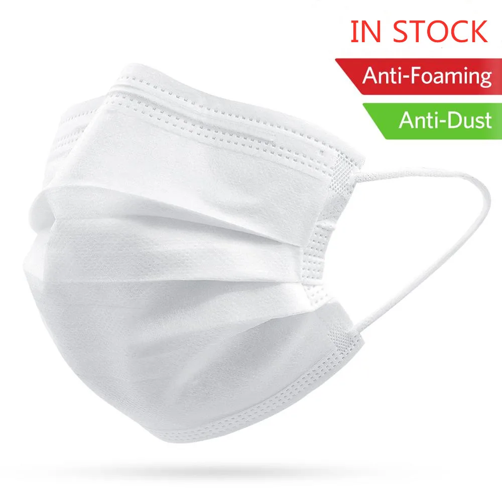 

50PCS Disposable Nonwoven Face Mask Profession Anti PM2.5 Dustproof CareElastic Breathing Safety Masks Earloop Health Care Masks