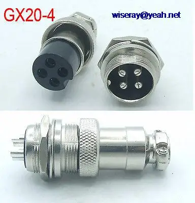

DHL/EMS 50 set XLR 20mm GX20- 4Pin Aviation Plug Male Female socket Panel Power Chassis-A7