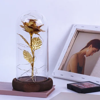 

LED String Light Flowers Rose Luminous Artificial Preserved Rose Glass Dome gift Valentine's Day Mothers Day Gifts