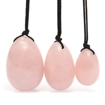 

Rose Quartz Yoni Egg Set Natural Jade Eggs Women Kegel Exerciser Vaginal Muscles Tightening Ball Massage Yoni Wand Jade Massager