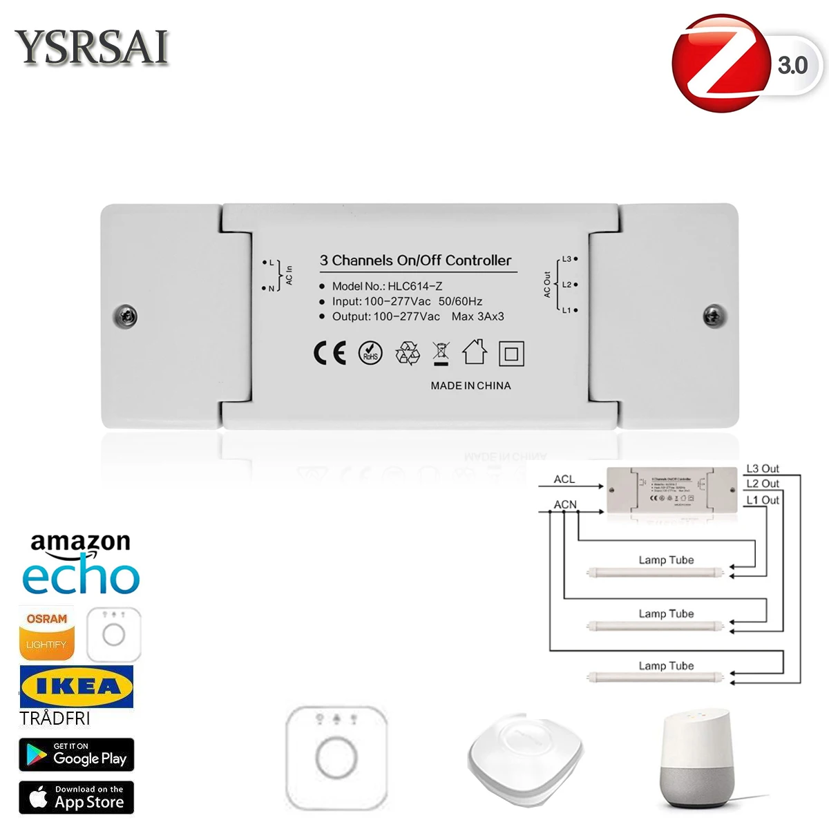 3 канальный переключатель управления ZIGBEE 110 220 В 0 светодиодов|Выключатели| |