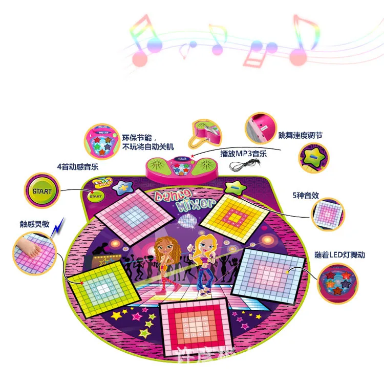 

CHILDREN'S Toy Infants Dancing Teaching Aids zippymat Square Dancing Blanket Game Blanket