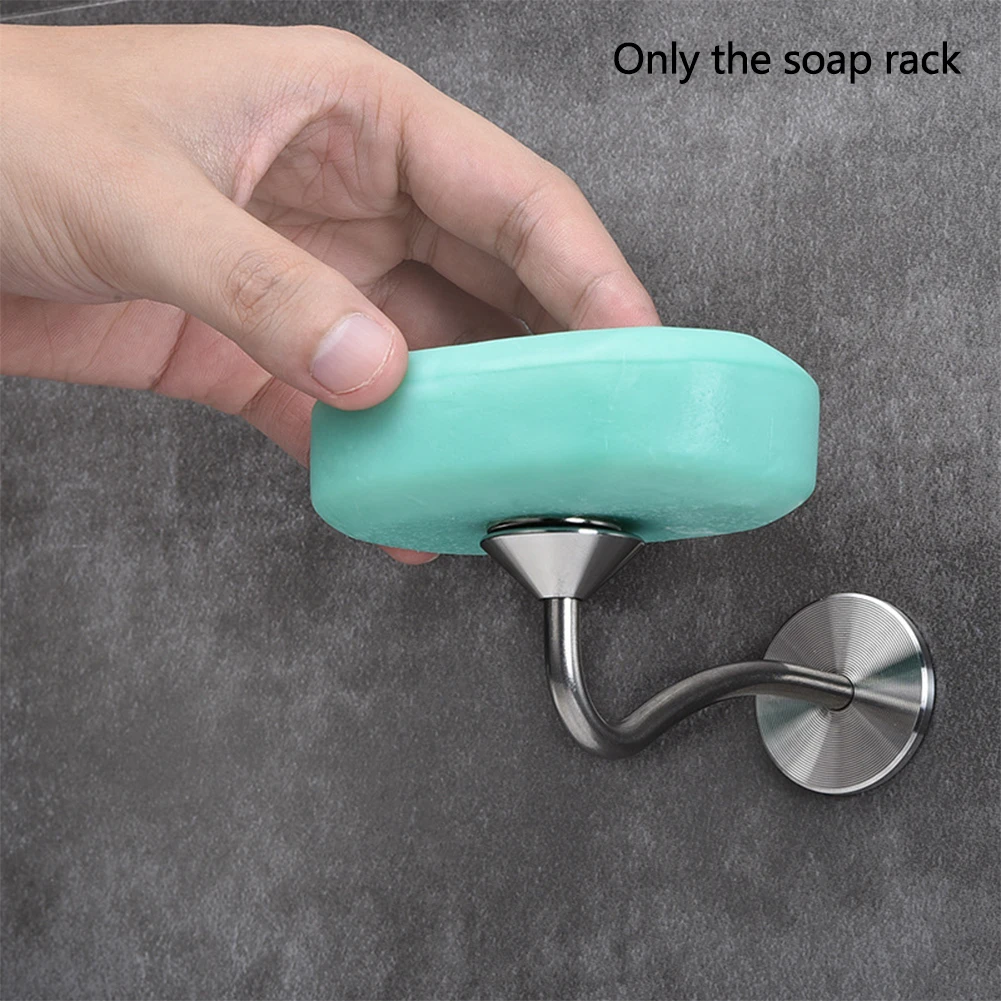 Bathroom Rack Stainless Steel Soap Holder Accessories Draining Kitchen Tray Magnetic Suction Wall Mounted Dish Adhesive Shower
