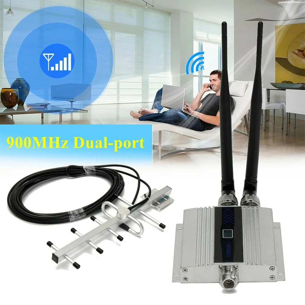 

900Mhz Fast Speed Repeater Signal Booster Kit Easy Install Full-duplex Dual-port Amplifier Enhancer Mobile Phone Home Stable
