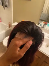 Recto Borgoña Bob corto parte de encaje pelucas de cabello humano 99J 13X2 T malla con división pelucas brasileñas 180% de densidad pelucas de encaje para las mujeres