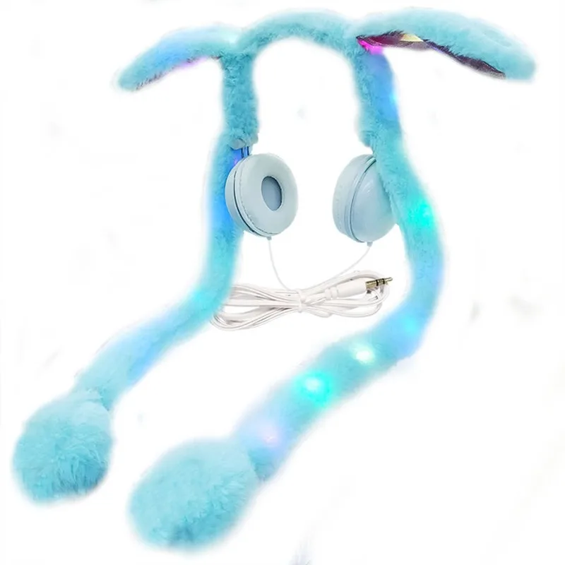 Cute Rabbit Wired Headset Computer Gaming Headset Girl Over Ear Stereo Headphones For iPhone Samsung Xiaomi Birthday Gifts