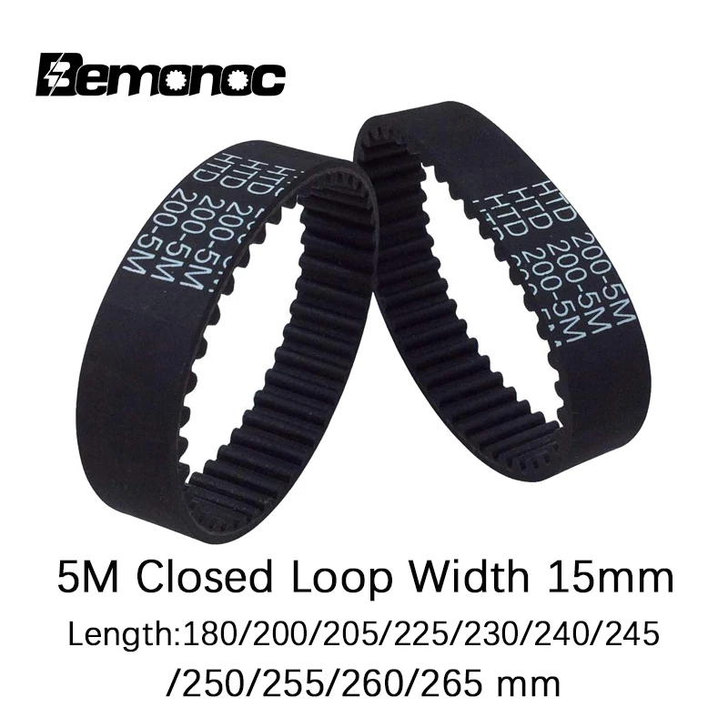 

HTD 5M Timing Belt 180/200/205/225/230/240/245/250/255/260/265 mm Length 15mm Width Toothed Belt Closed Loop Synchronous Belt