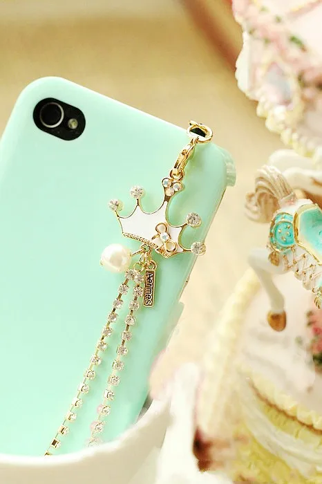 Fashion Drip Double-sided Long-chain Crown Phone Dust Plug Headphone Earphone Jack for Iphone Samsung Xiaomi | Мобильные телефоны и