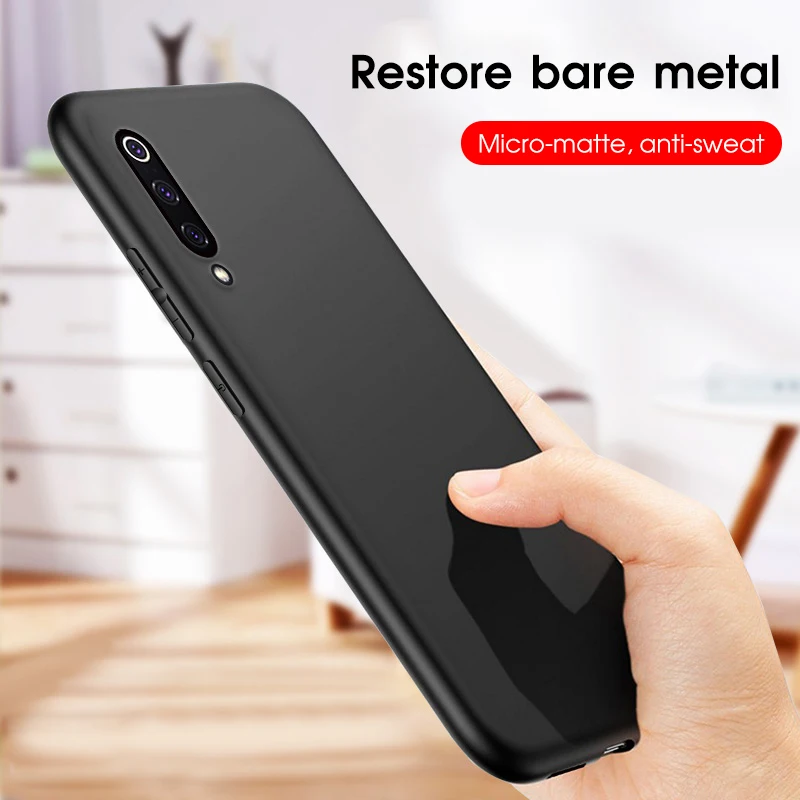 Черный матовый телефон случае для Xiaomi mi 9 8 6 SE Lite A1 A2 6X 5X x 3 2 S/Max Pocophone F1 Red Pro задняя
