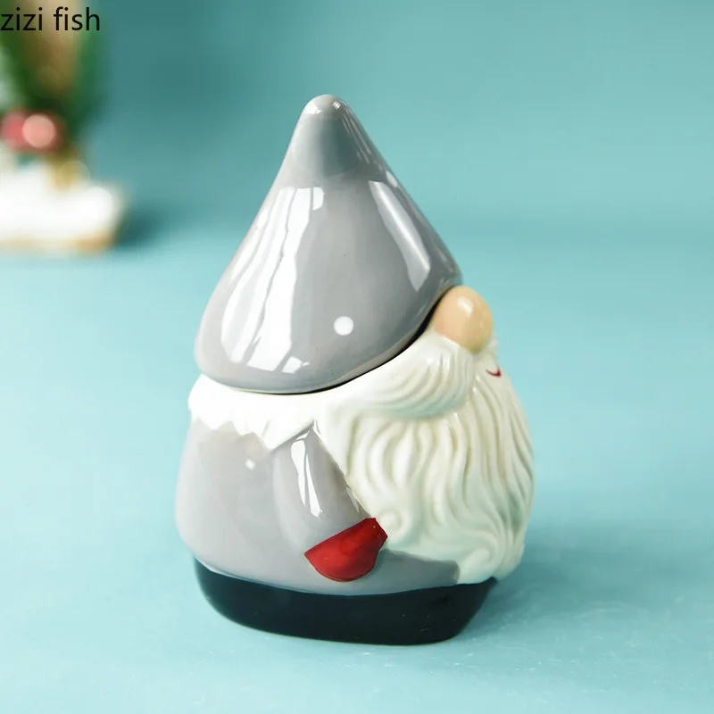 Ceramic Santa Claus Seasoning Pot Set Spice Jar Seasoning Box Salt Shaker Storage Container Condiment Jars Kitchen Accessories
