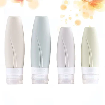 

4PCS Subpackaging Bottles Empty Silicone Bottles Portable Refillable Storage Containers for Lotion Travel Outdoor (60ml, PVC Bag