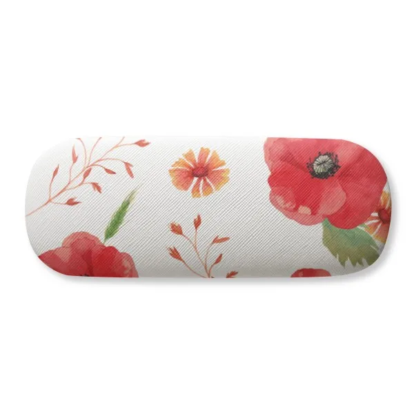 

Watercolour Flowers Corn Poppy Ears Glasses Case Eyeglasses Clam Shell Holder Storage Box