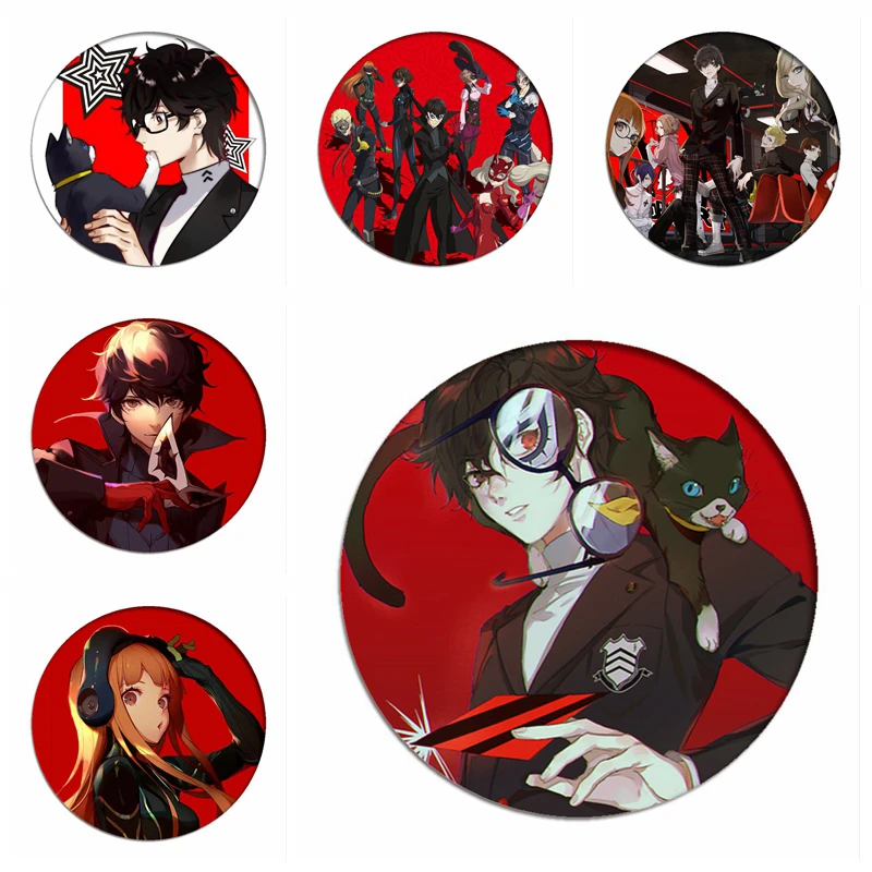 Game Persona 5 Backpack Badges P5 Joker Brooch Cosplay Pins Anne Takamaki Icon Collection Breastpin For Clothes Decor Aliexpress
