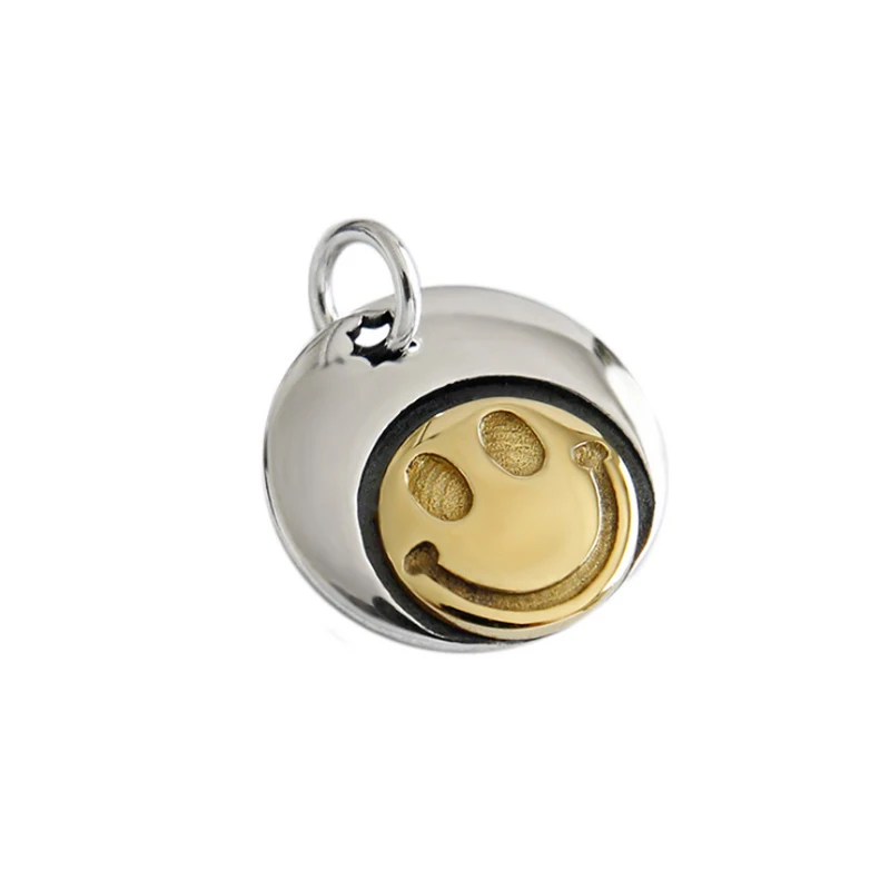 Pendant No Chain F.I.N.S корейский S925 серебро Маленькая подвеска-кулон INS латунь круглая улыбка лицо кулон без цепи женский кулон - Окраска металла: Pendant No Chain