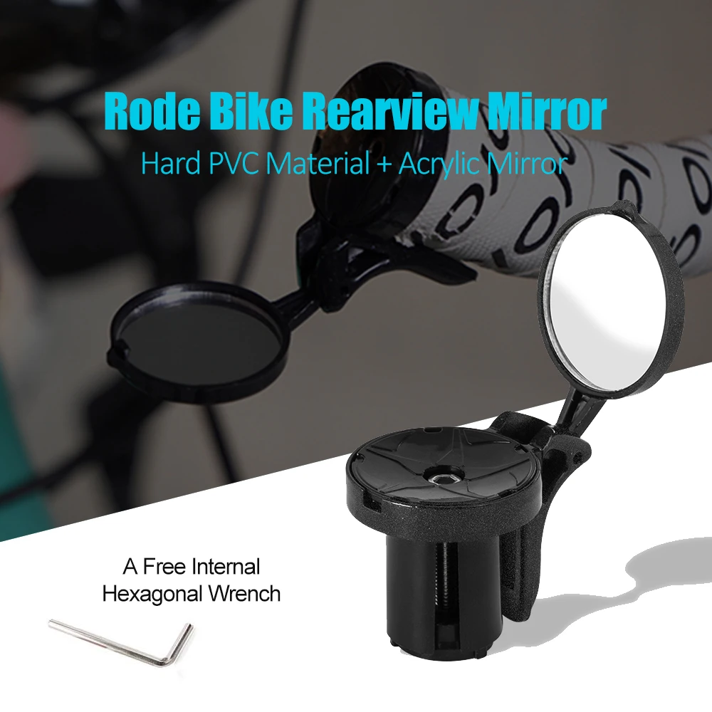 

Richy Bike Rearview Bicycle Handlebar Mirror Rode Bike Wide Angle Rear View Mirrors Black Adjustable Handle Plug Retroreflector