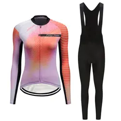 2019 Женская велосипедная одежда комбинезон комплект мальлот одежда с длинными рукавами комплект велосипедной одежды осень pro Джерси для