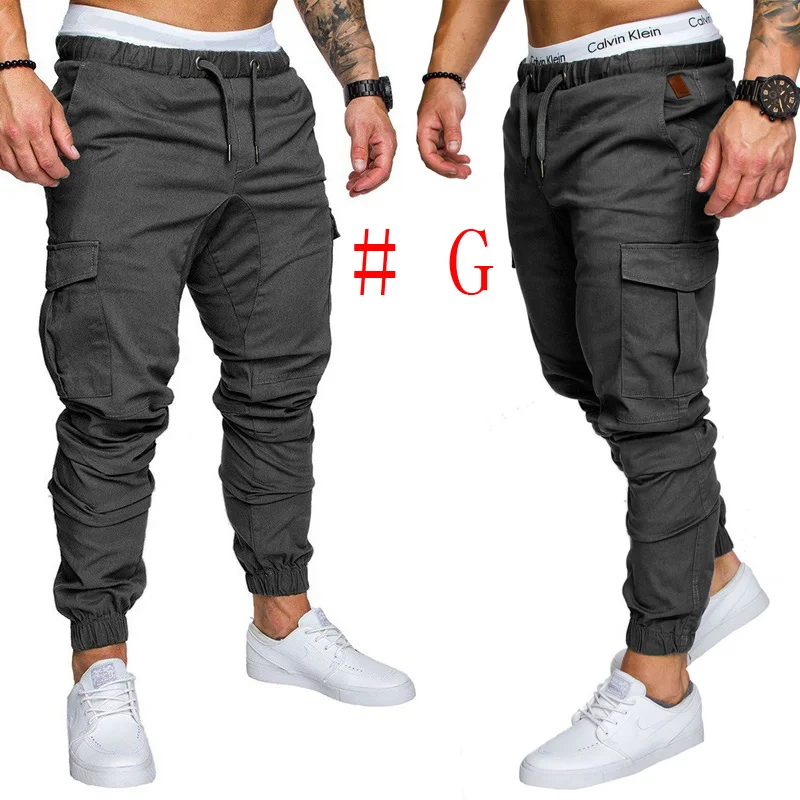 G Новые модные спортивные штаны, Мужские Jogger штаны похудания форма брюки повседневные брюки с эластичным поясом Мужские штаны длинные брюки - Цвет: G