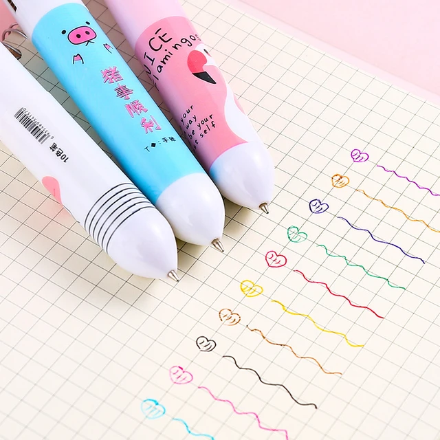 1pcs Cute 10 Colors Ballpoint Pen Creative Korea Kawaii Small Pig Writing Pens  For Kids Great Gift Colorful Painting Pens - Ballpoint Pens - AliExpress